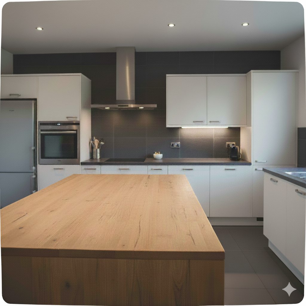 Pose cuisine moderne avec îlot central à Aulnay-sous-Bois (93)