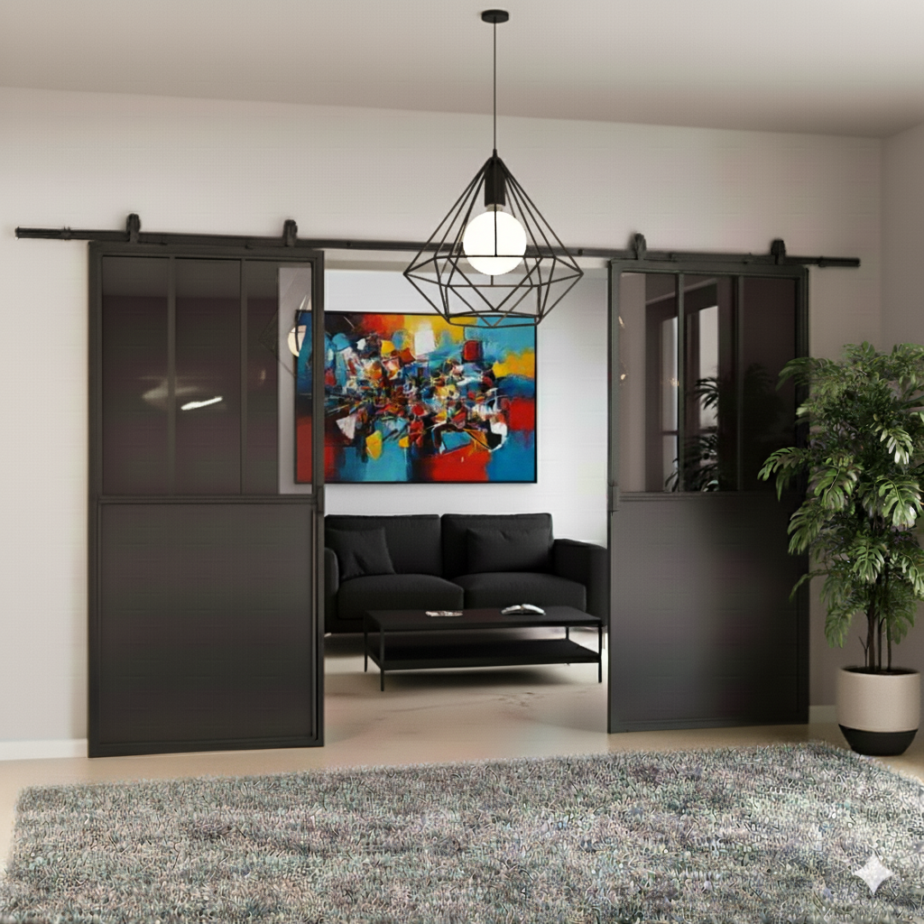 Pose baie vitrée coulissante aluminium moderne à Melun (77)